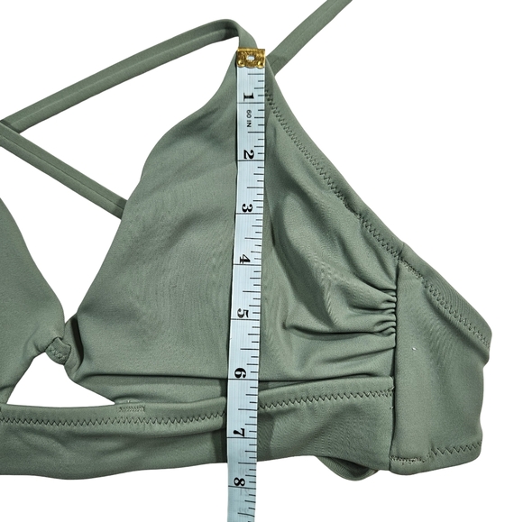 Shade & Shore Underwire Longline Cutout Strappy Bikini Top, Sage Green, 32C - Picture 13 of 13